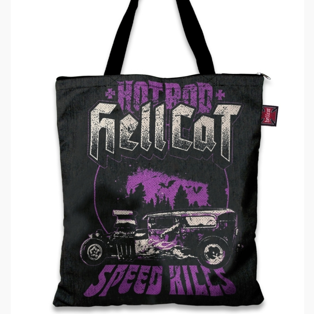 Hotrod Hellcat Speed Kills Tote Bag Gothic Punk
